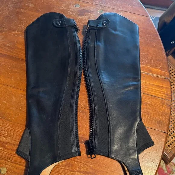 Ariat Black Leather Half Chap Pair - Picture 8 of 9